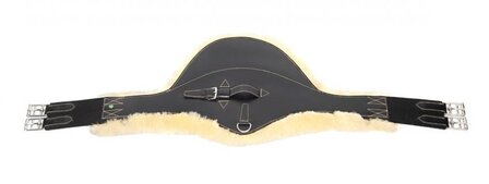 LJ Singel leather with belly patch / sheepskin black